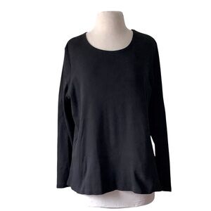 StJohns Bay Black Scoop Neck Long Sleeve Tee